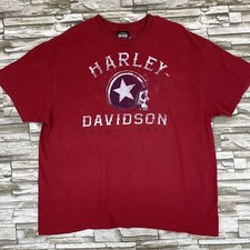 T-shirt Harley Davidson uomo taglia 2XL teschio con casco stella rosso 2018 Bedford TX