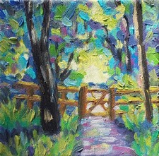 Dipinto Olio Originale Foresta