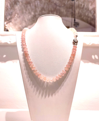 Collana lunga quarzo rosa - collana,