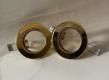 5 x PORTAFARETTO SOFFITTO INCASSO LAMPADINE LED ORO USATO 