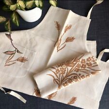 Set grembiule e strofinaccio da cucina con stampa romagnola, color ruggine