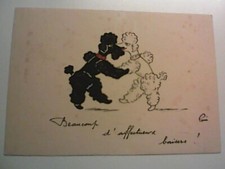 CANE NERO BIANCO FRASE HUMOR  ED. VIEUX MOULIN FRANCIA ILLUSTRATORE PONI