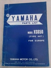 Yamaha Libretto Parti Di Ricambi Moto XS650 1975
