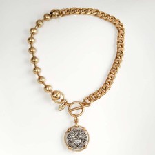 Collana dichiarazione ciondolo etichetta Zara 17" regalo retrò donna festa vacanze gioielli