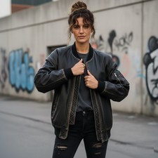 Bomber da donna in vera pelle