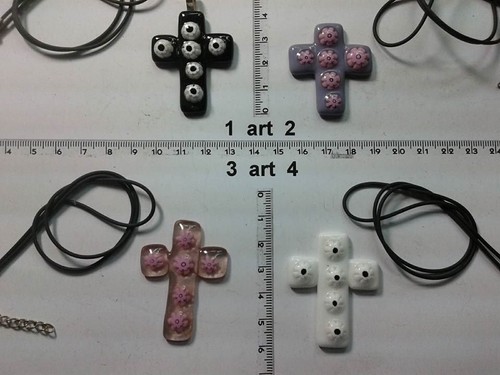 Collana croce murrine murano - e,