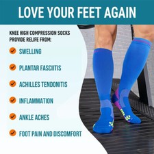 3 Paia Medias Calcetine De Compressione Para Hombres Y Mujeres 15-20 Mmhg US STOCK