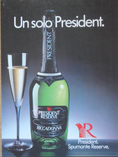 Pubblicità Advertising Ritagli Italia 1986 SPUMANTE PRESIDENT RESERVE RICCADONNA