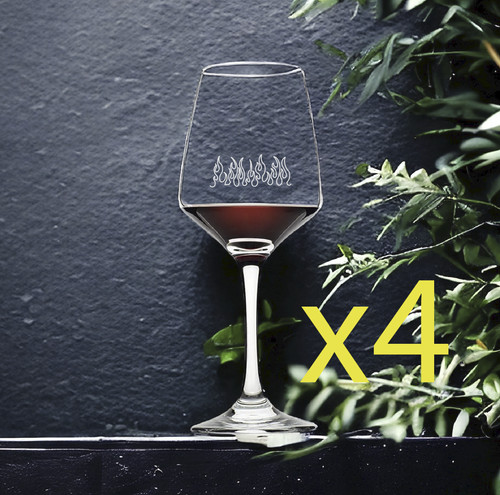 Bicchieri vino fuoco - vino, x4