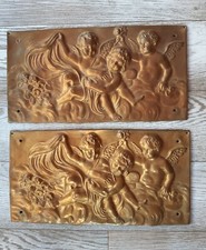 Fregi Decori Antichi In lamina di Ottone lavorata a sbalzo, Putti , Nuvole, Rose