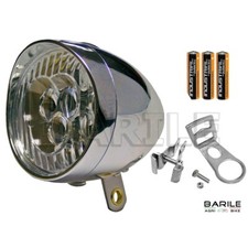 Fanale Anteriore 3 LED + Staffa / Supporto Bici Epoca - Freni a Bacchetta - R