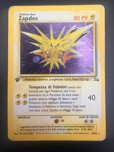 Zapdos holo edizione fossil - edizione,
