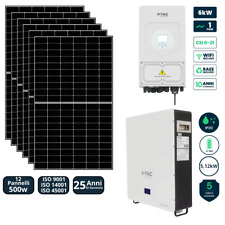 KIT FOTOVOLTAICO VTAC DEJE INVERTER IBRIDO 6KW CON ACCUMULO 5,12KW PANNELLI 500W