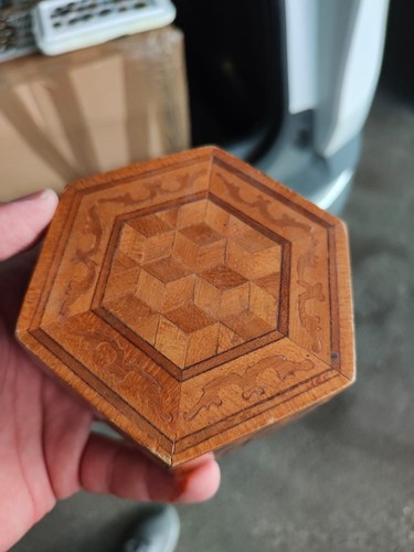 Portagioie legno intarsiato - legno,