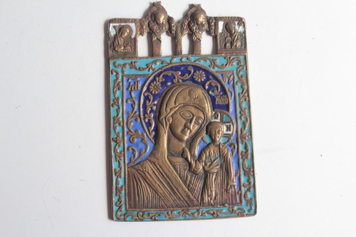Icona bronzo smaltato madonna - bronzo,