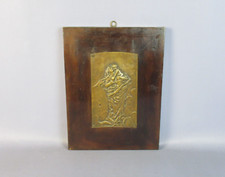 Icona Madonna con bambino vintage lastra bronzo cornice coeva arte sacra 900