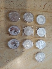Lotto monete da N. 10 Once D'argento Puro 999