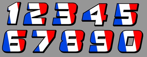 Sticker number racing flag - number,