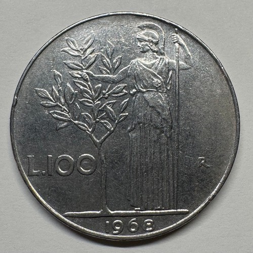 Moneta 100 lire italia 1968 - moneta,