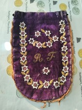 sacchettino  pochette antico velluto viola perline e foglioline metalliche