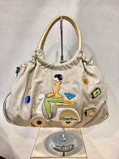 Borsa shopping tessuto laminato manico eco pelle platino oro CROMIA