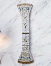 Manipolo In Seta Con Ricami Oro i fiori azzurri