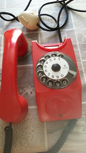 Telefono arredo design rosso - telefono,