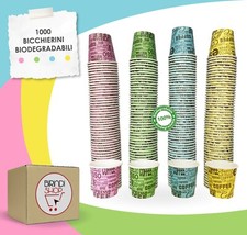 1000 pz BICCHIERE DI CARTA PER CAFFè TEAM BIO 75 ML CAFFè BICCHIERINI COLORATI