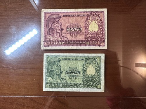 Lotto banconote lire - 50, 100