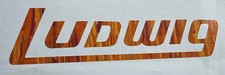 Logo Ludwig vintage arancione mod vinile anni 70 per basso DRUM.Facile installazione!
