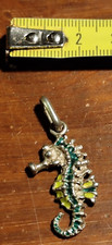 Ciondolo cavalluccio marino smalto vintage arg 800