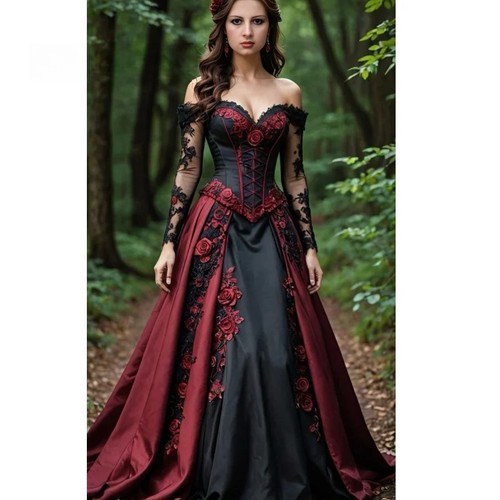 Abito sposa gotico - abito, rosso