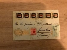 STORIA POSTALE RSI raccomandata affrancatura d’emergenza pacchi postali RARA