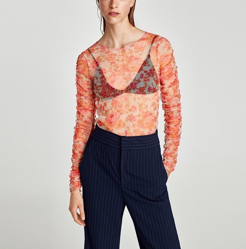 Top zara maglia trasparente - zara,