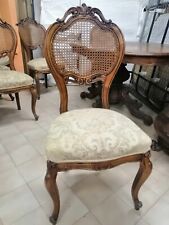 mobili usati vintage n.6 sedie imbottite legno e tessuto damascato 