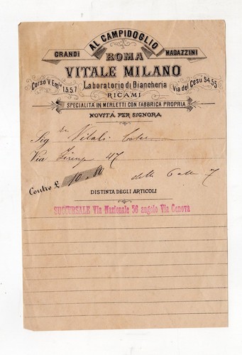 Fattura antica vtale milano - antica,