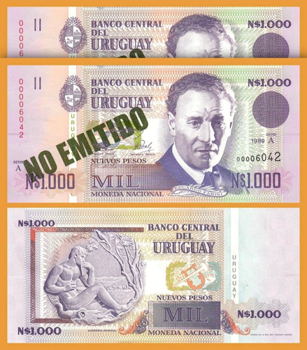 Uruguay 1000 nuevos - nuevos, pesos