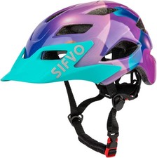 Casco Bici Bambini Regolabile 5-14 Giovanile Leggero con Visiera 50-57cm