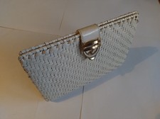 Borsetta RODO vintage in Paglia Verniciata bianca