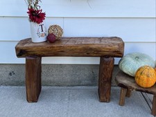 Panca in legno rustica fatta a