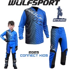 WULF KIDS CONNECT TUTA MOTOCROSS OFF ROAD DIRT QUAD MOTO MX JERSEY KIT PANTALONI