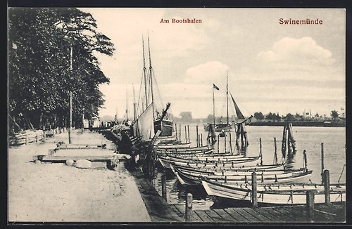 Cartolina swinemünde barche - swinemünde,,