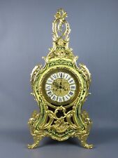Orologio sveglia da tavolo pendolo Rococò Boulle meccanico ottone dorato vintage