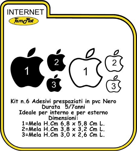 Adesivo apple con logo - apple, mela