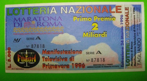 BIGLIETTO LOTTERIA  MARATONA