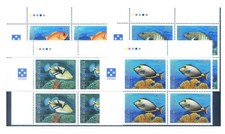 Micronesia. Definitivo. Fauna. Pesce 1994. Blocchi di 4, angolo foglio.