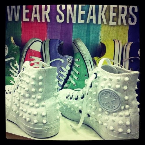 Converse bianche alte - converse,