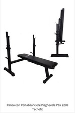 Panca con Portabilanciere Pieghevole Pbx 2200 Tecnofit, Fitness,Sport,Pesi
