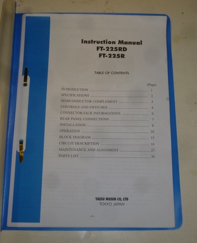 Manuale istruzioni yaesu - istruzioni,