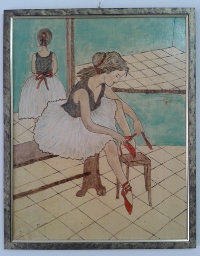 Quadro legno ballerina - in,